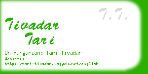 tivadar tari business card